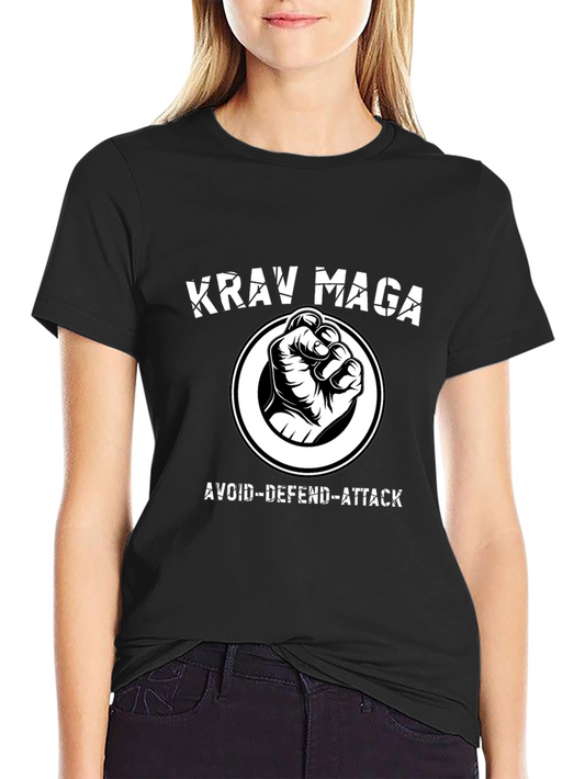 Krav Maga Avoid-Defend-Attack Black T-Shirt