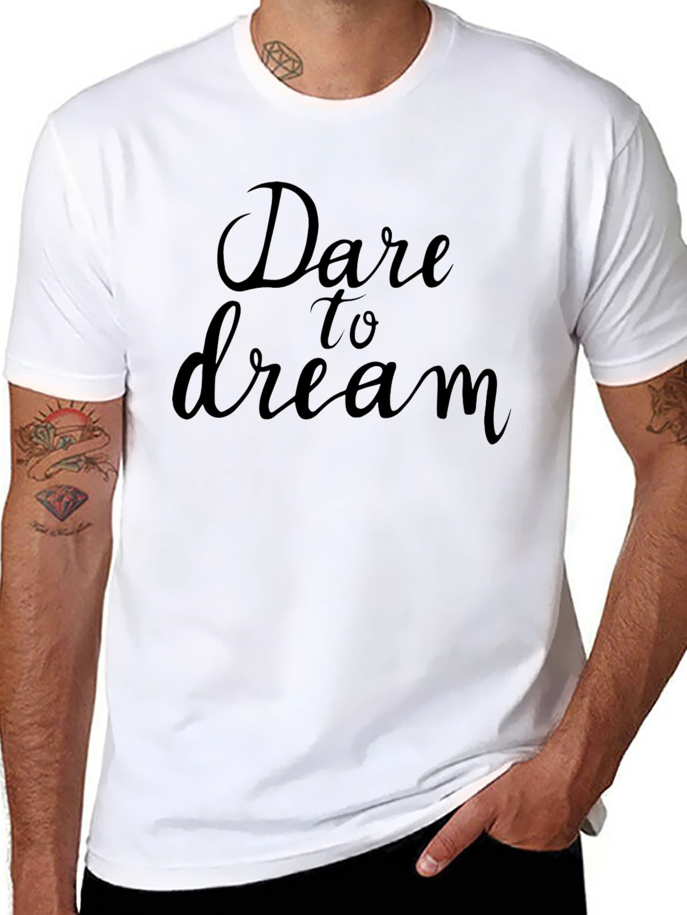 Dare to Dream Black Graphic Tee Shirt