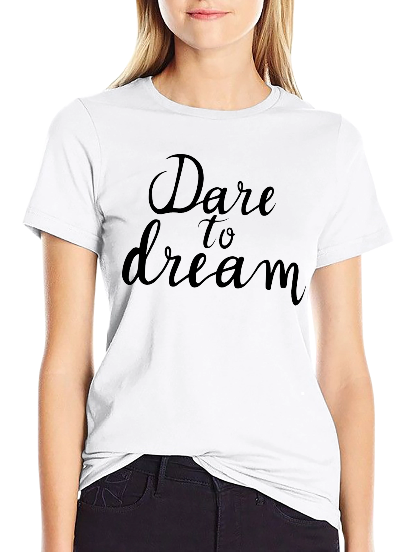 Dare to Dream Black Graphic Tee Shirt