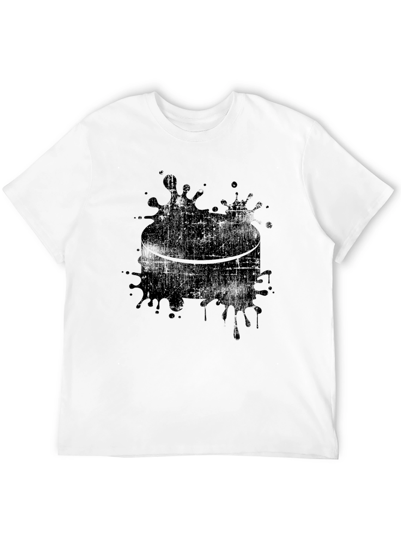 Abstract Ink Splash Graphic Black T-Shirt