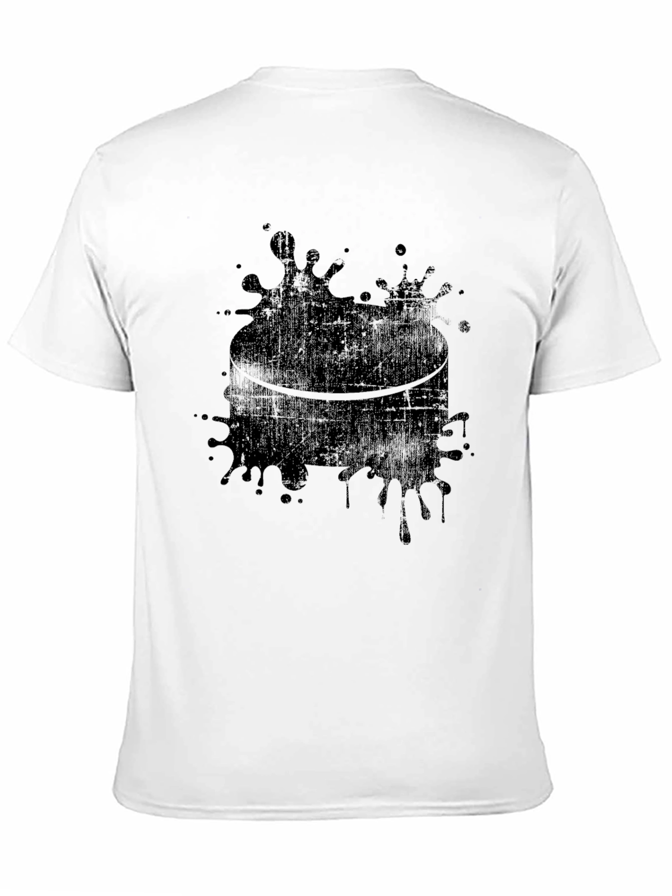 Abstract Ink Splash Graphic Black T-Shirt