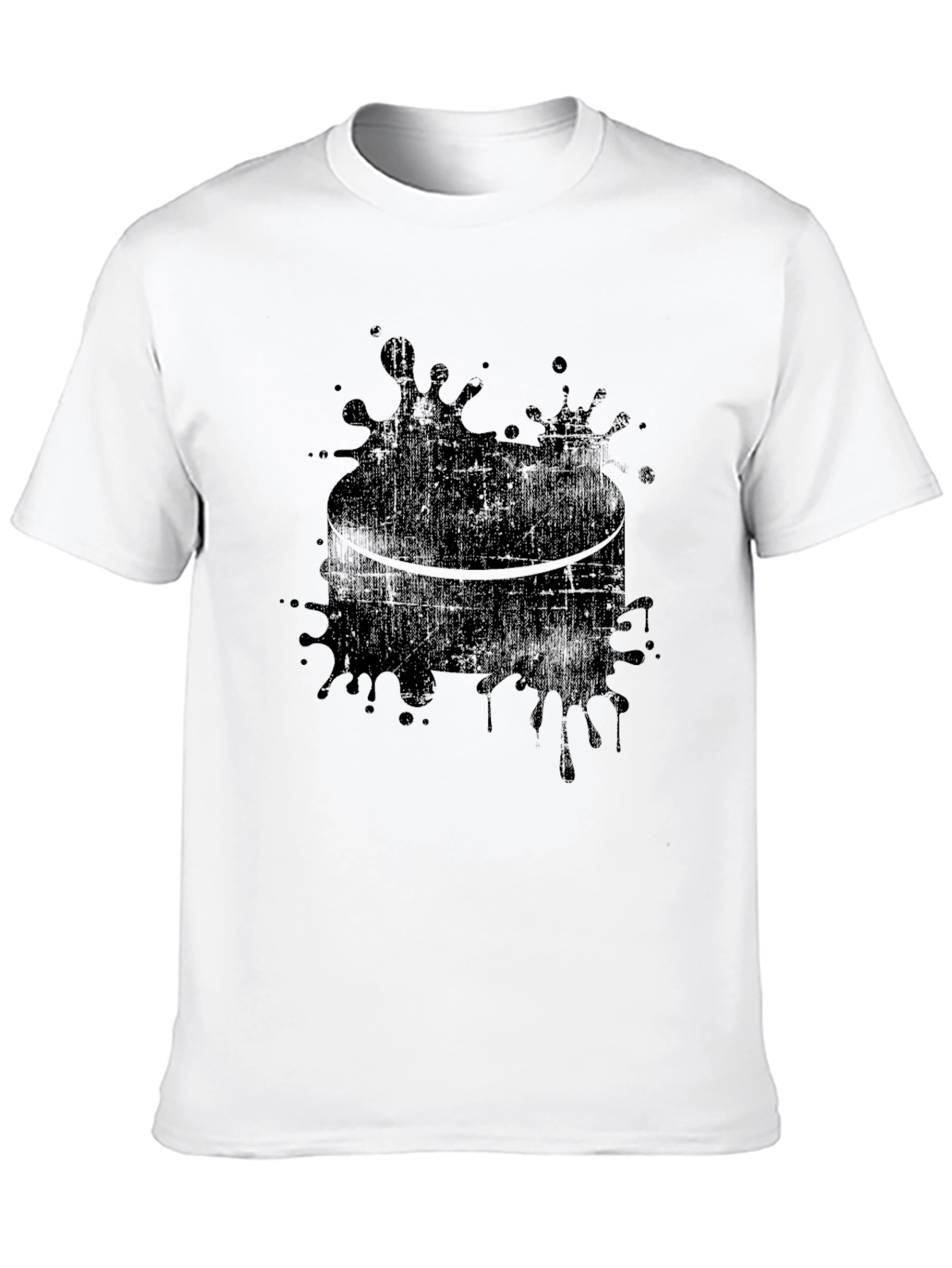 Abstract Ink Splash Graphic Black T-Shirt