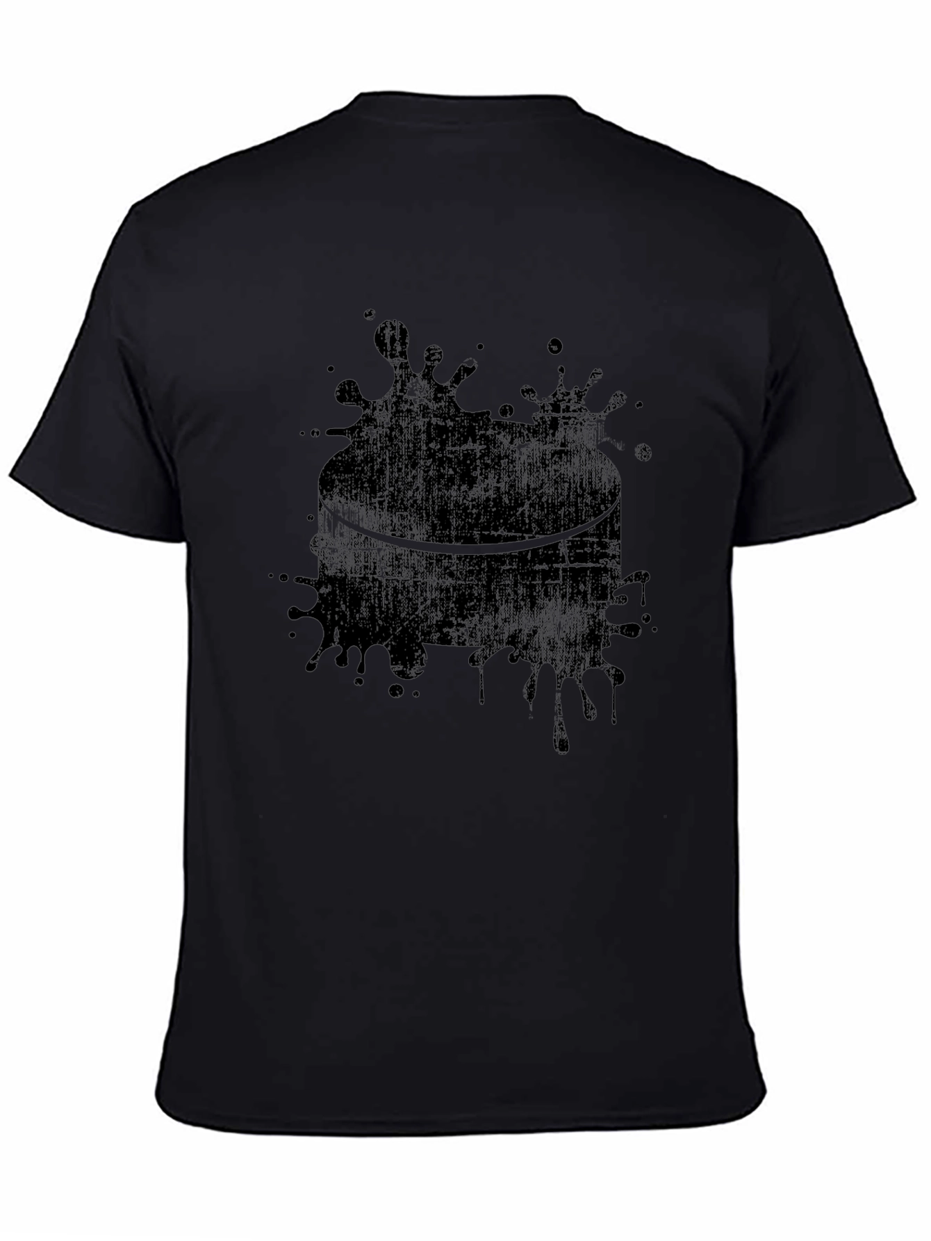 Abstract Ink Splash Graphic Black T-Shirt