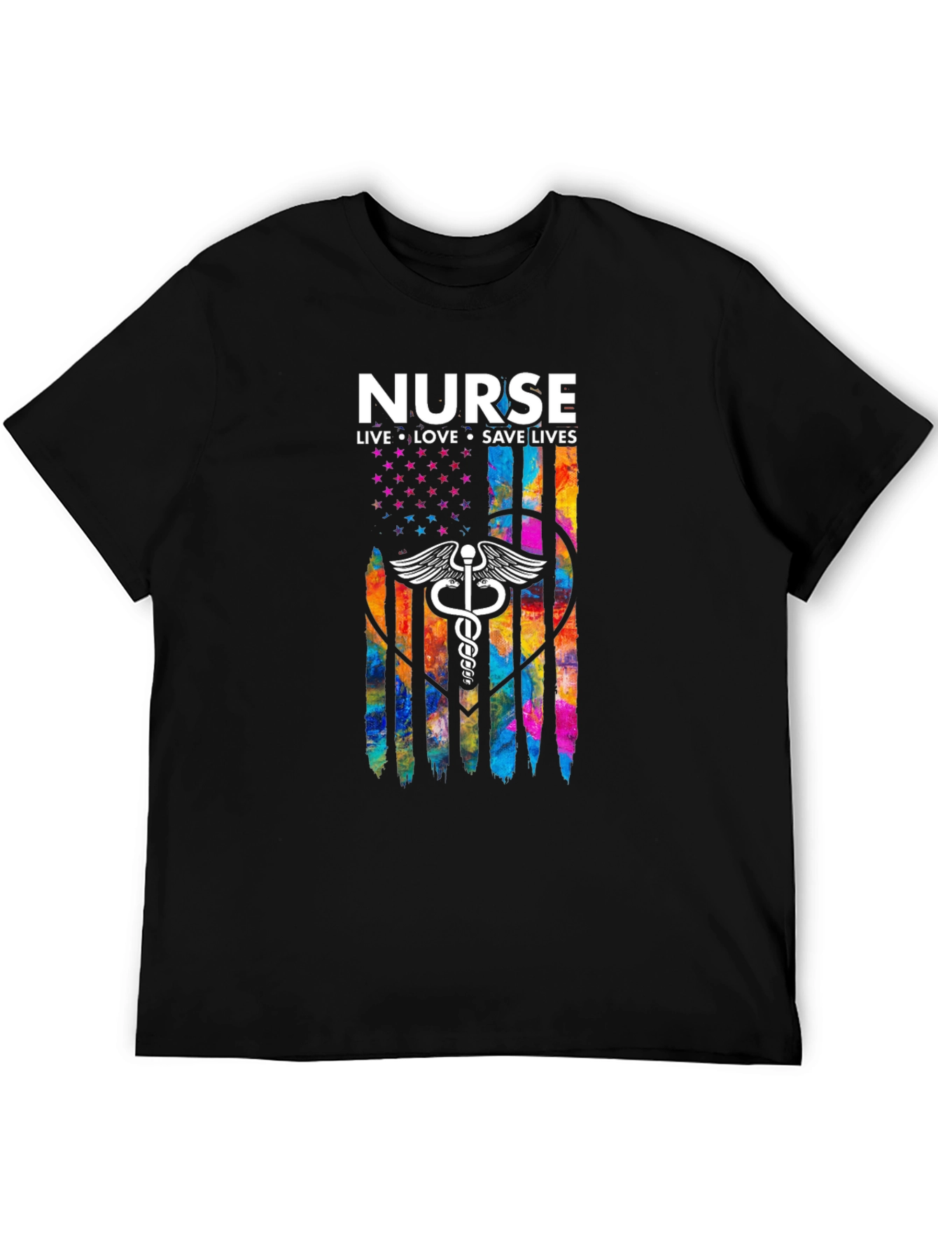 Nurse Flag T-Shirt - Live Love Save Lives
