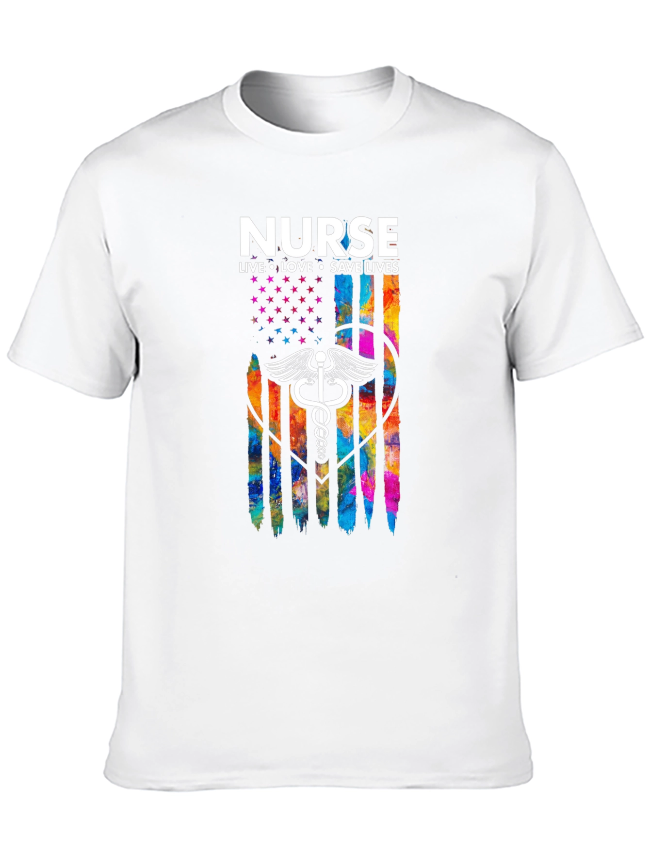 Nurse Flag T-Shirt - Live Love Save Lives