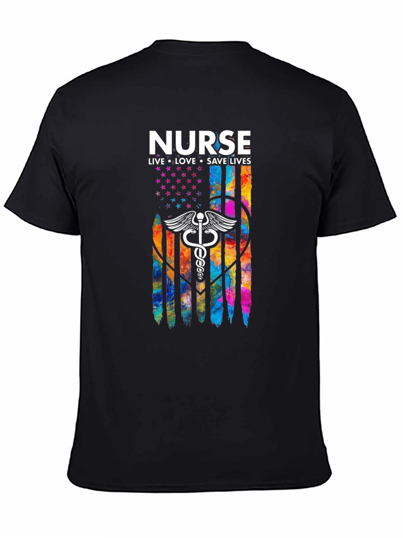Nurse Flag T-Shirt - Live Love Save Lives