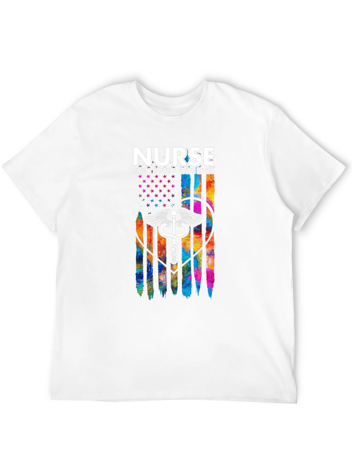 Nurse Flag T-Shirt - Live Love Save Lives