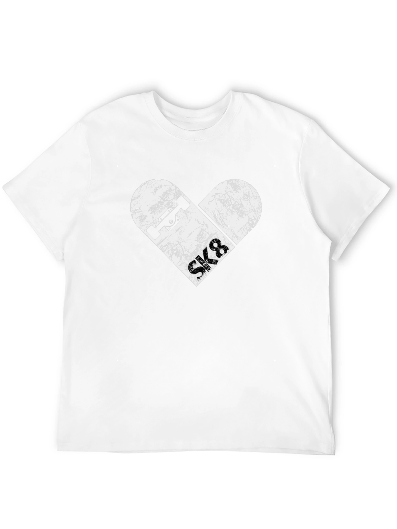 Skateboard Heart Graphic Tee - Black