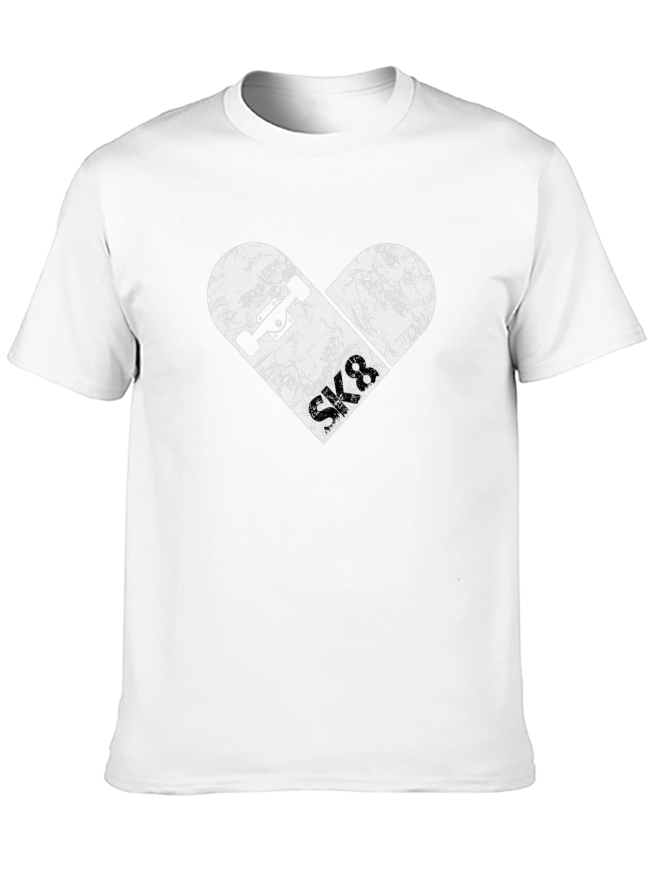 Skateboard Heart Graphic Tee - Black