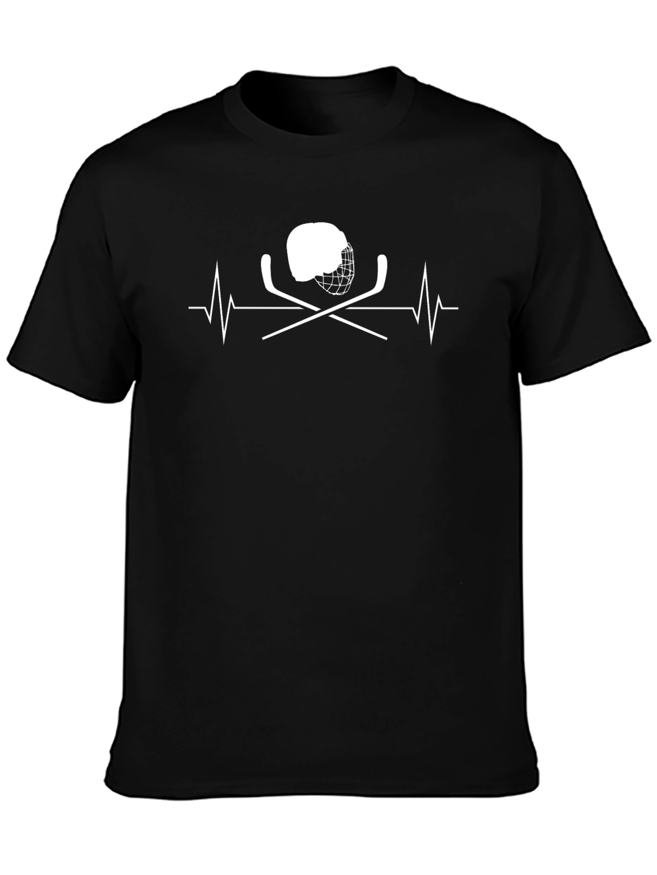 Hockey Heartbeat T-Shirt - Black Cotton Tee