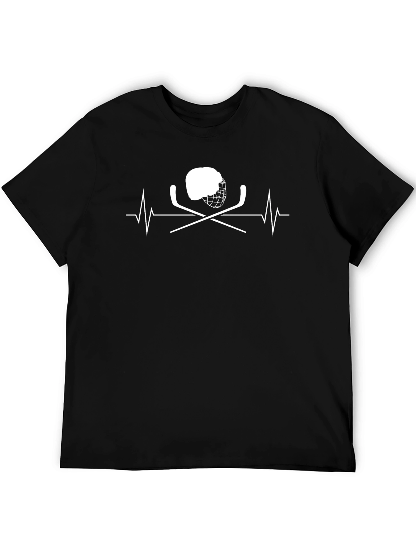 Hockey Heartbeat T-Shirt - Black Cotton Tee