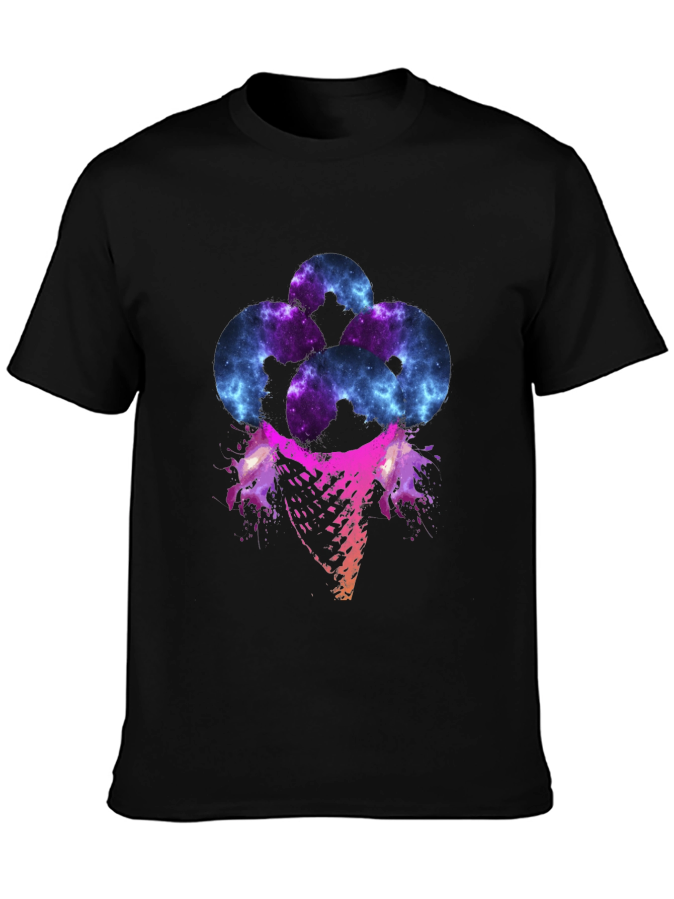 Galaxy Ice Cream Graphic Tee - Mens Black T-Shirt