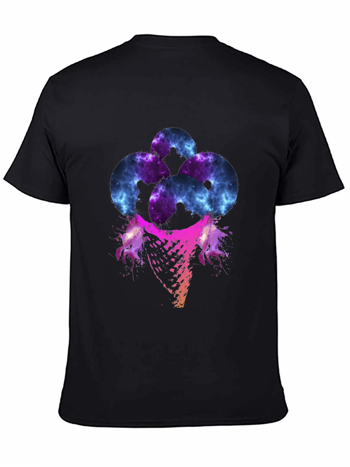 Galaxy Ice Cream Graphic Tee - Mens Black T-Shirt