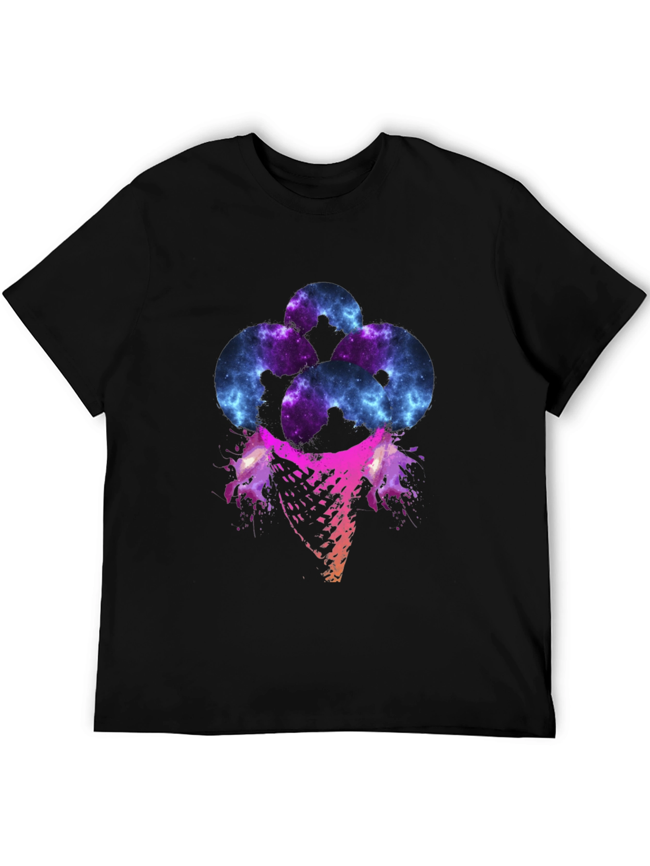 Galaxy Ice Cream Graphic Tee - Mens Black T-Shirt