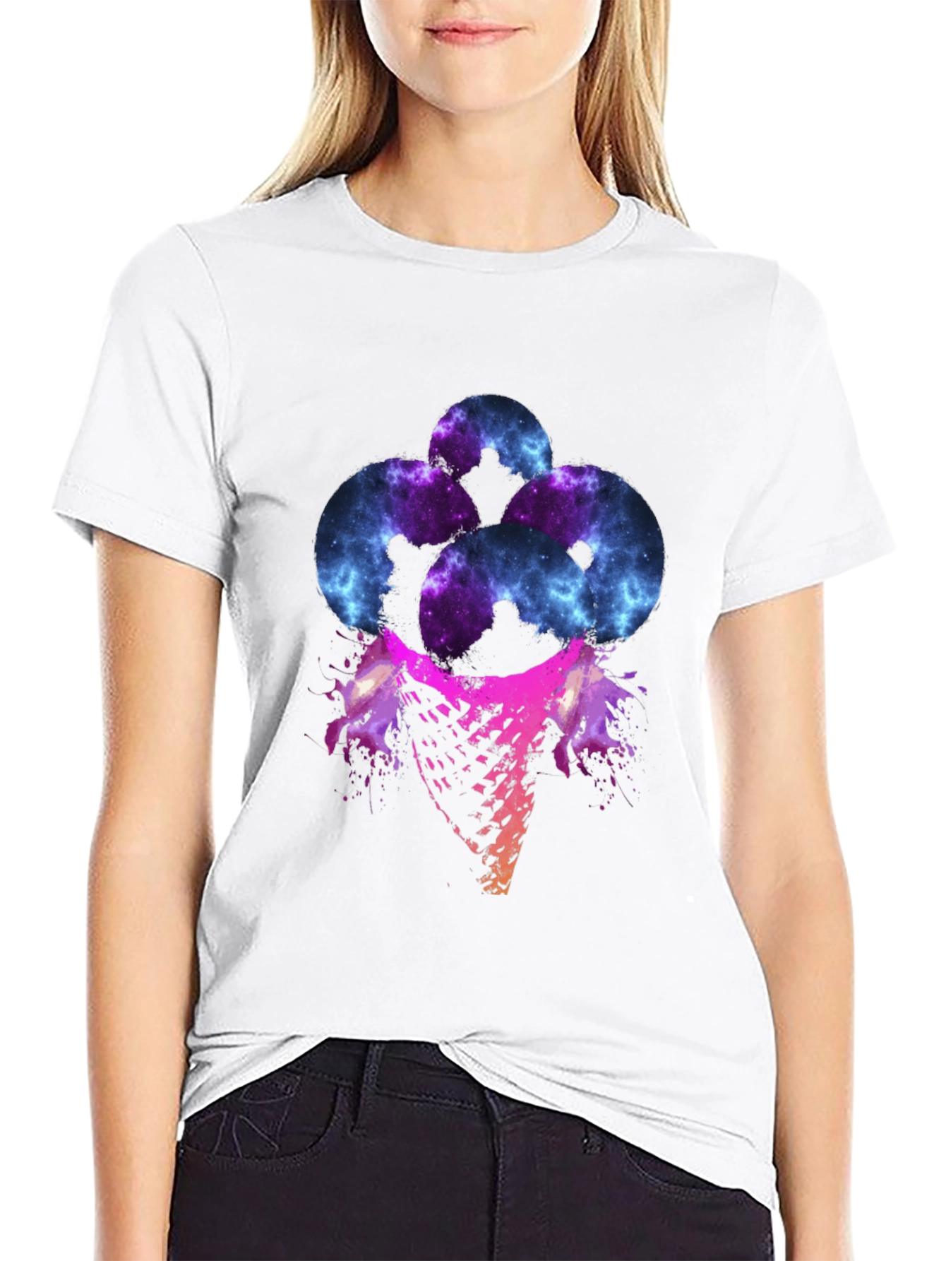 Galaxy Ice Cream Graphic Tee - Mens Black T-Shirt