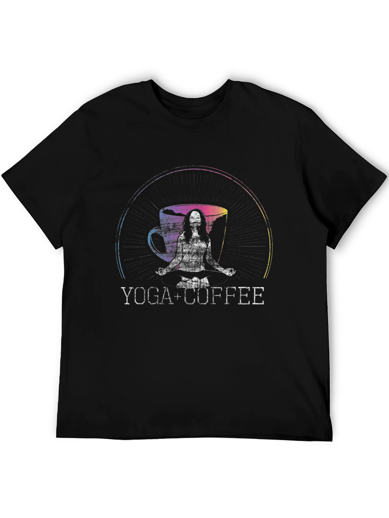 Yoga + Coffee Graphic T-Shirt Black