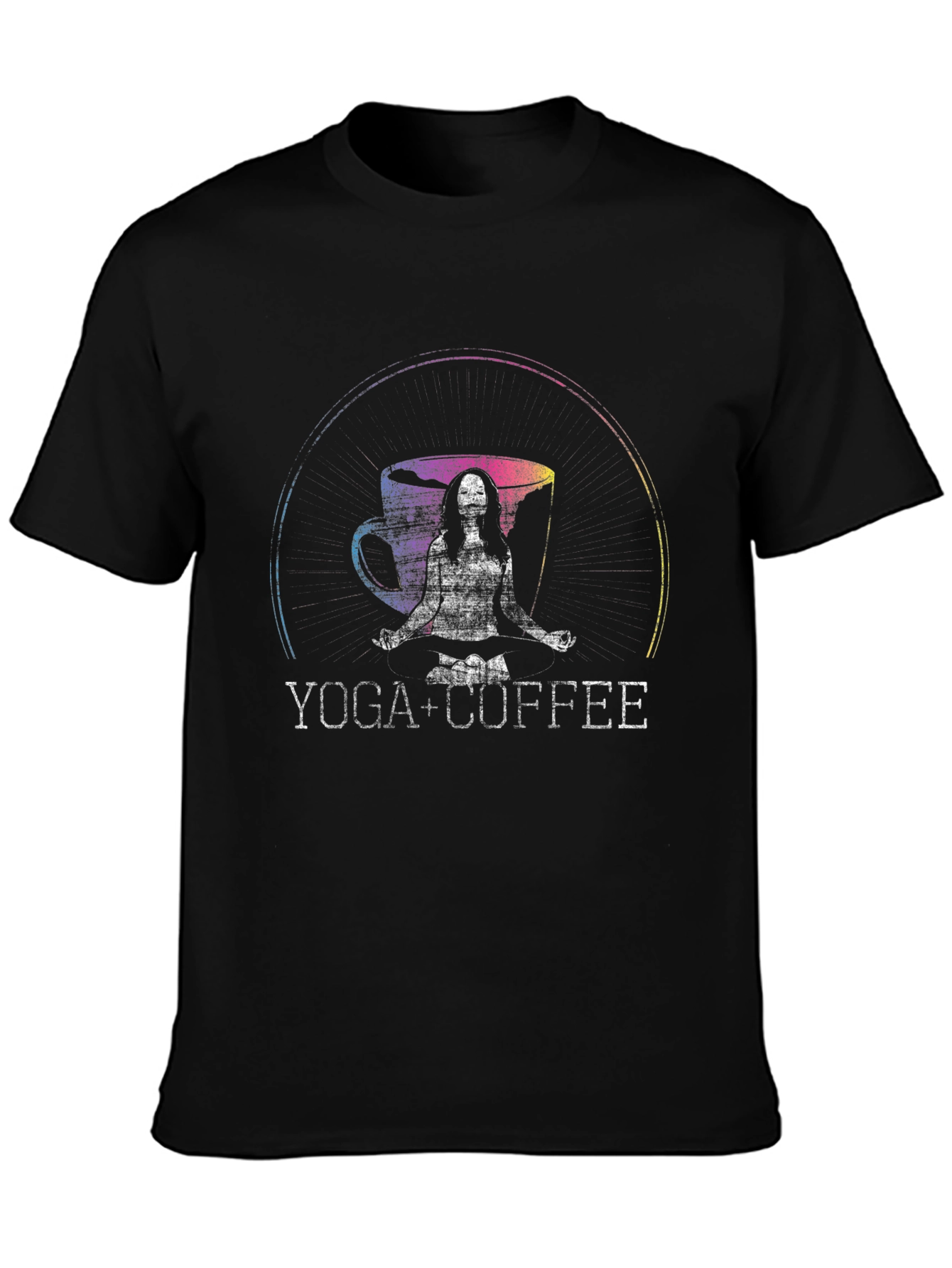 Yoga + Coffee Graphic T-Shirt Black
