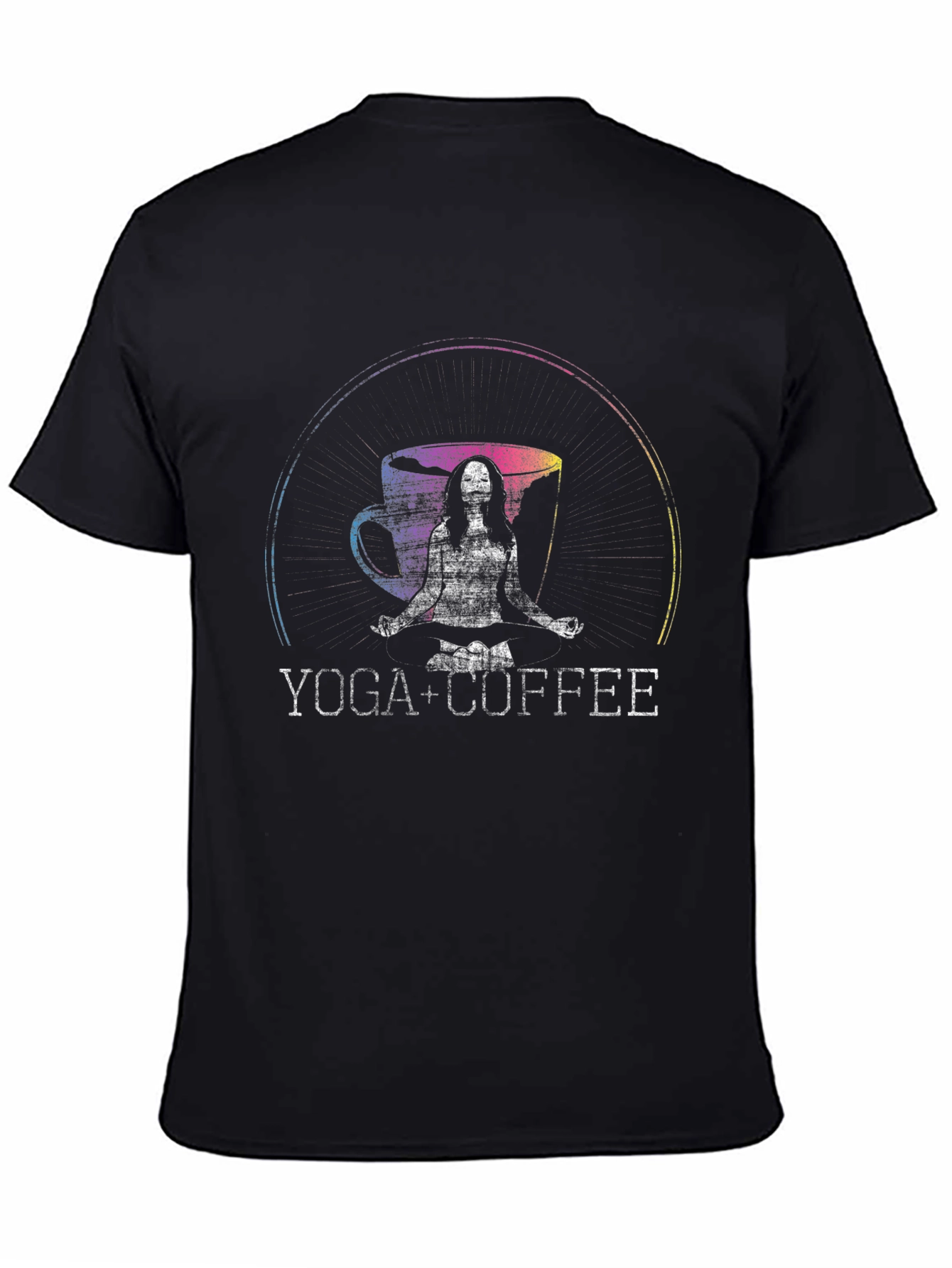 Yoga + Coffee Graphic T-Shirt Black