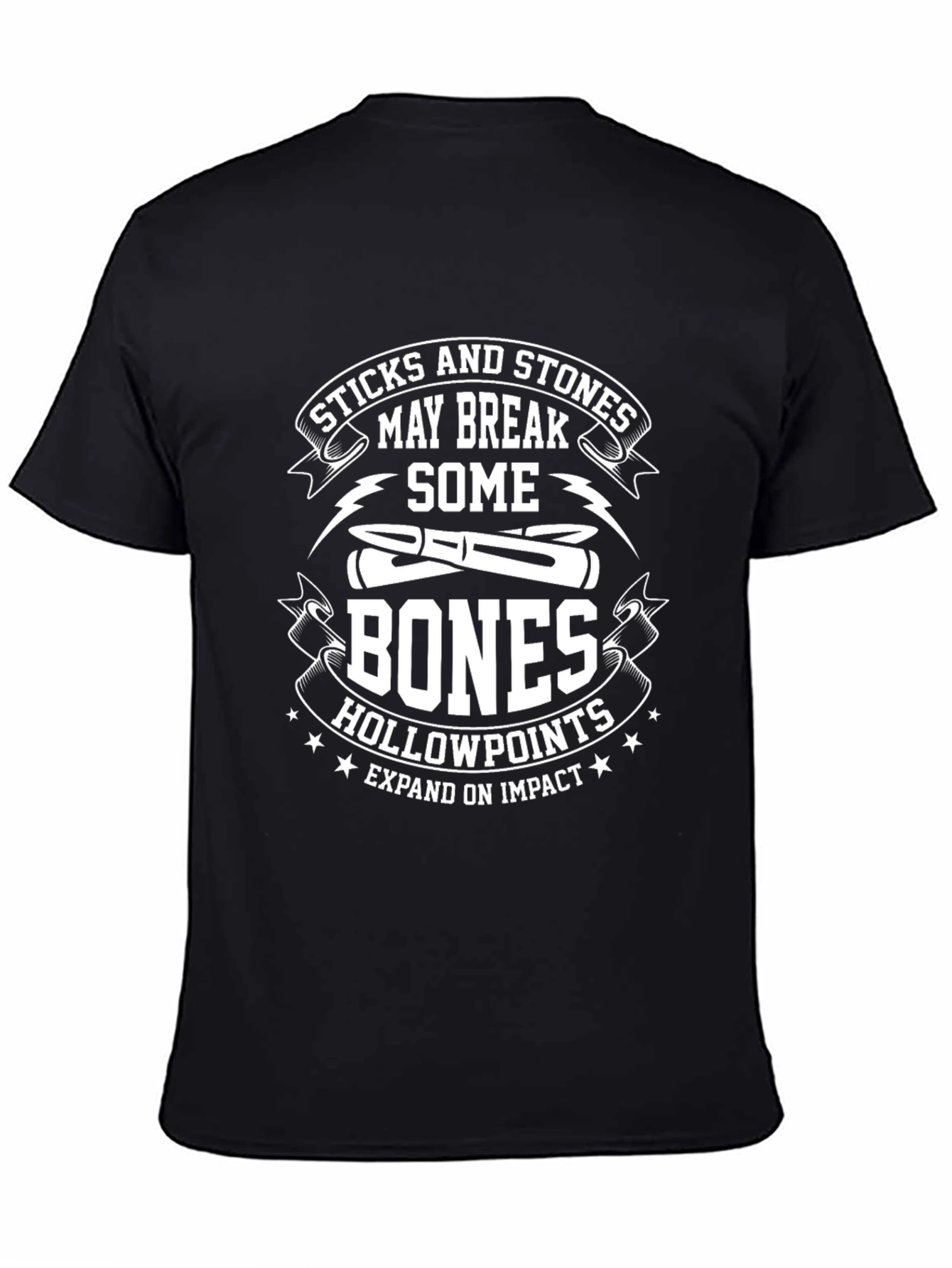 Sticks and Stones T-Shirt - Hollowpoints Design