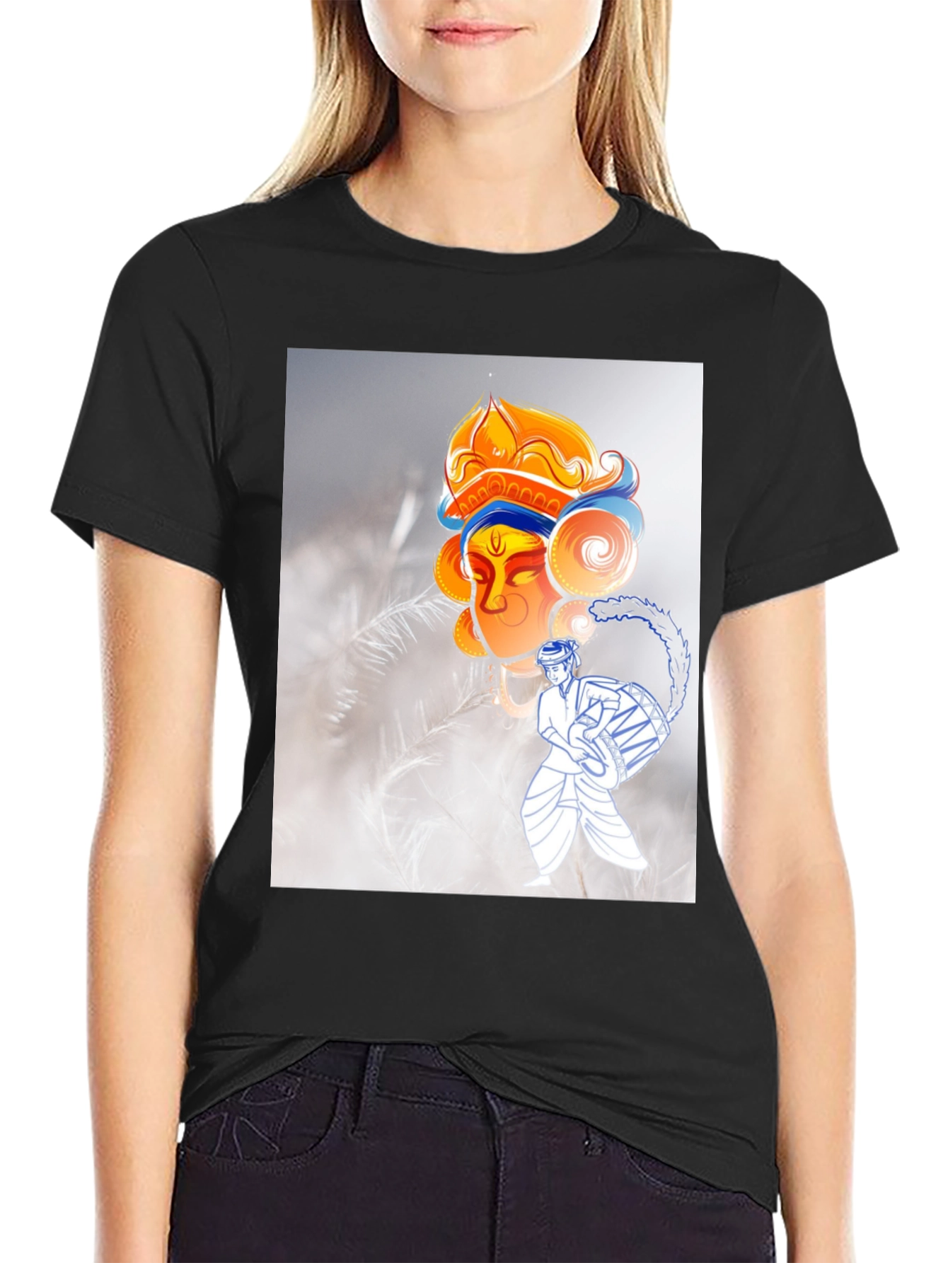 Durga Puja T-Shirt: Black Graphic Tee