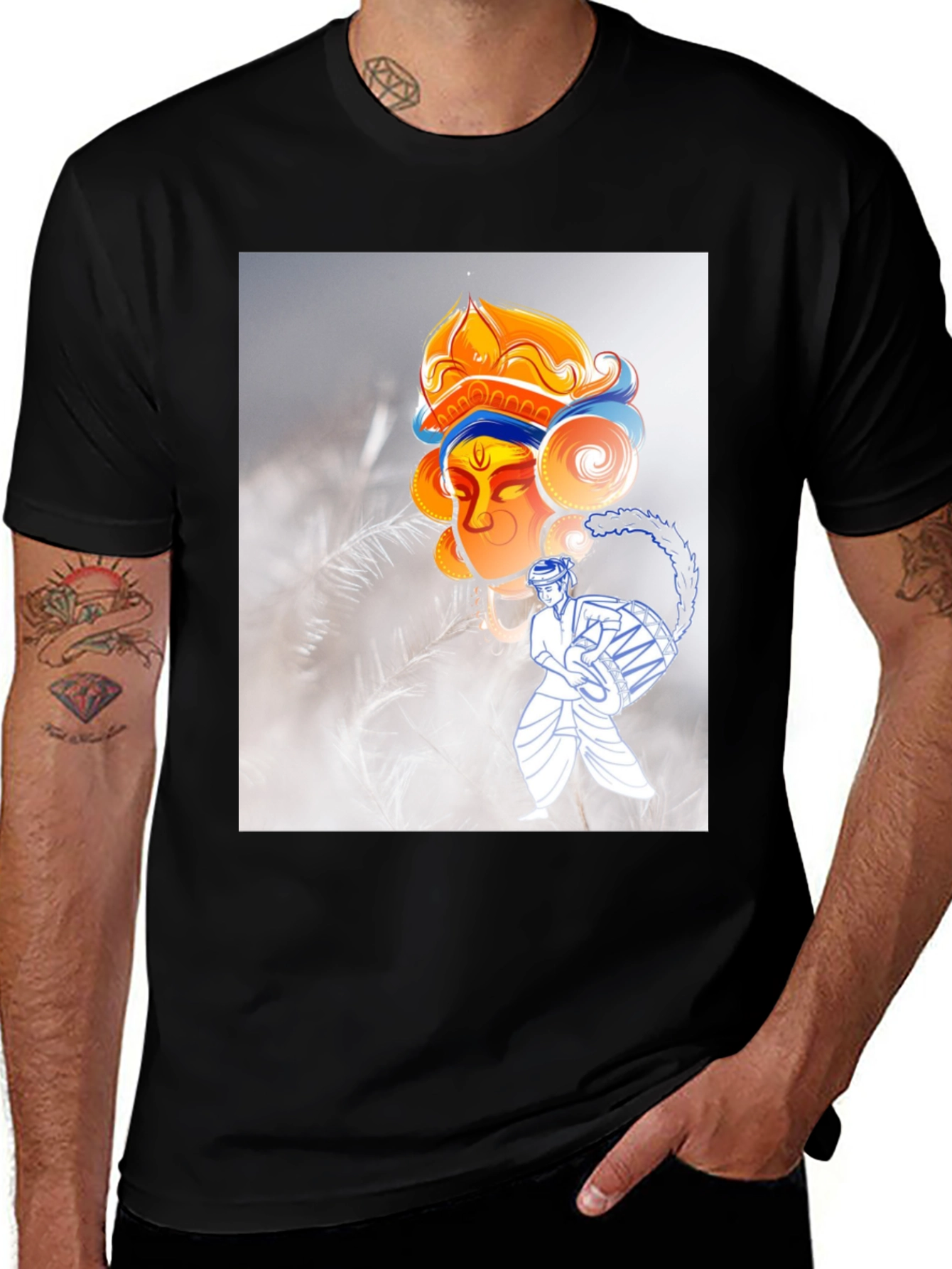 Durga Puja T-Shirt: Black Graphic Tee