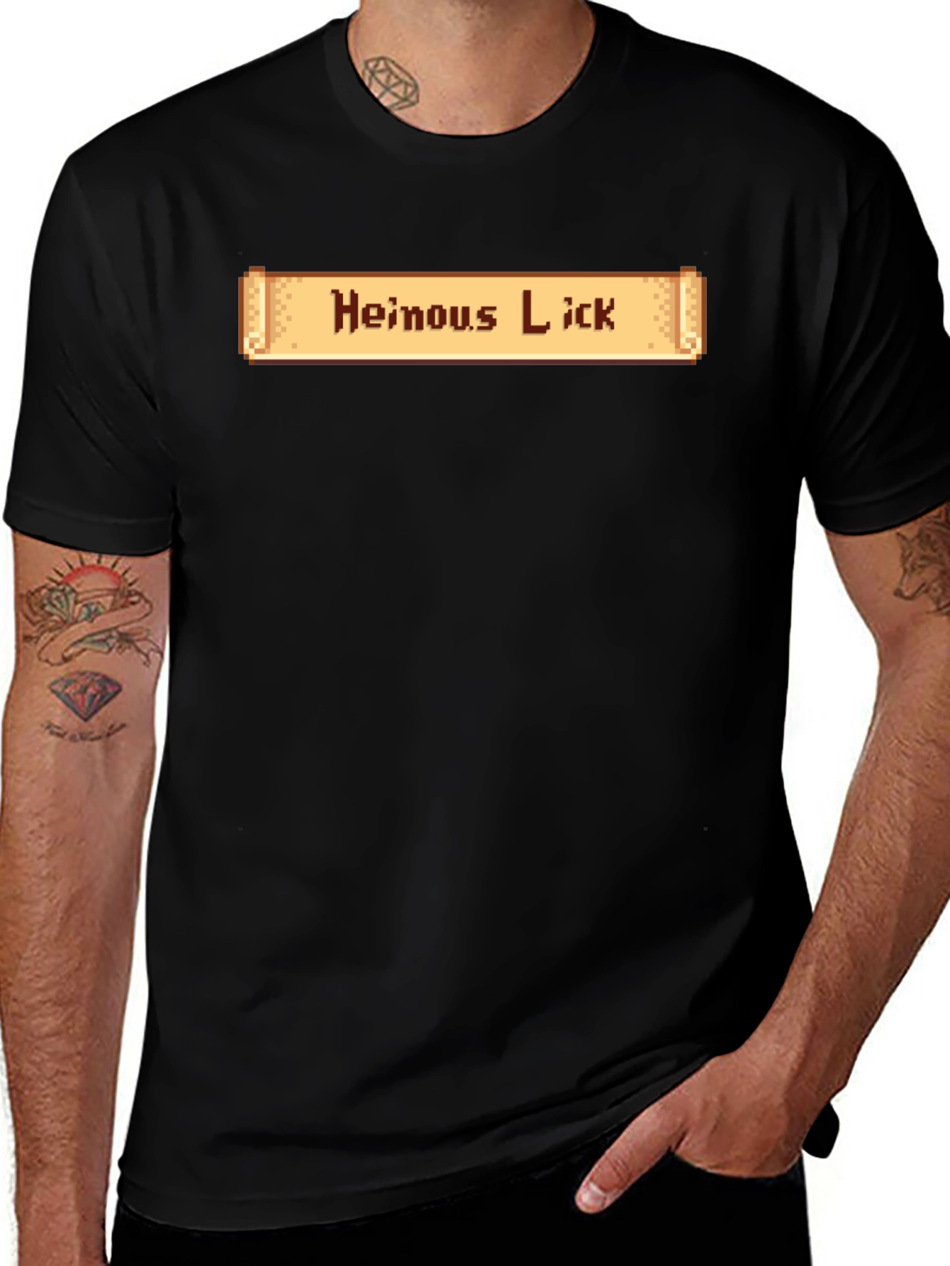 Heinous Lick Pixel Graphic T-Shirt