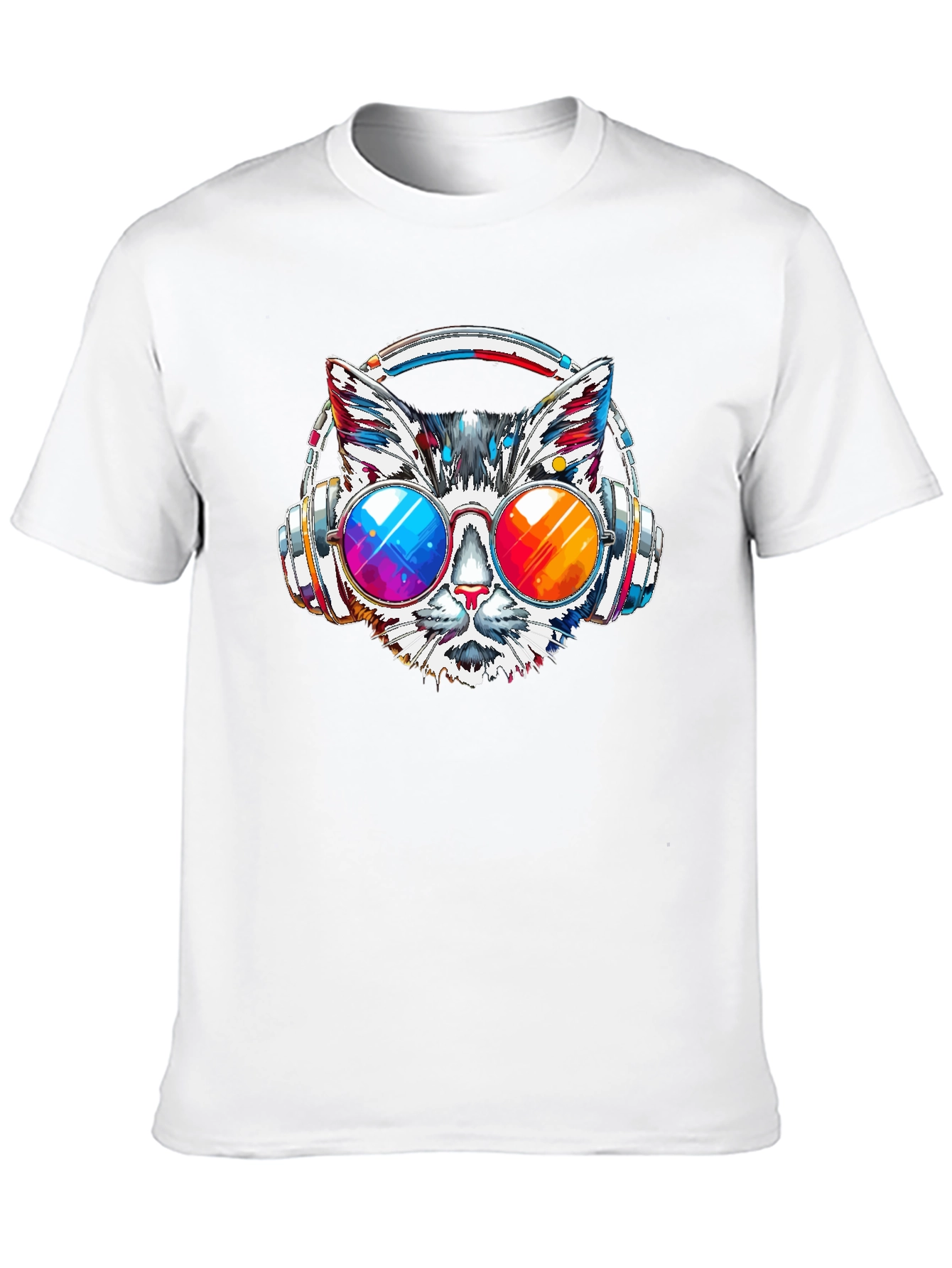 Cat DJ Graphic T-Shirt