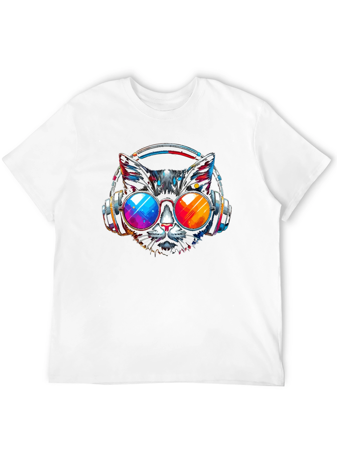 Cat DJ Graphic T-Shirt