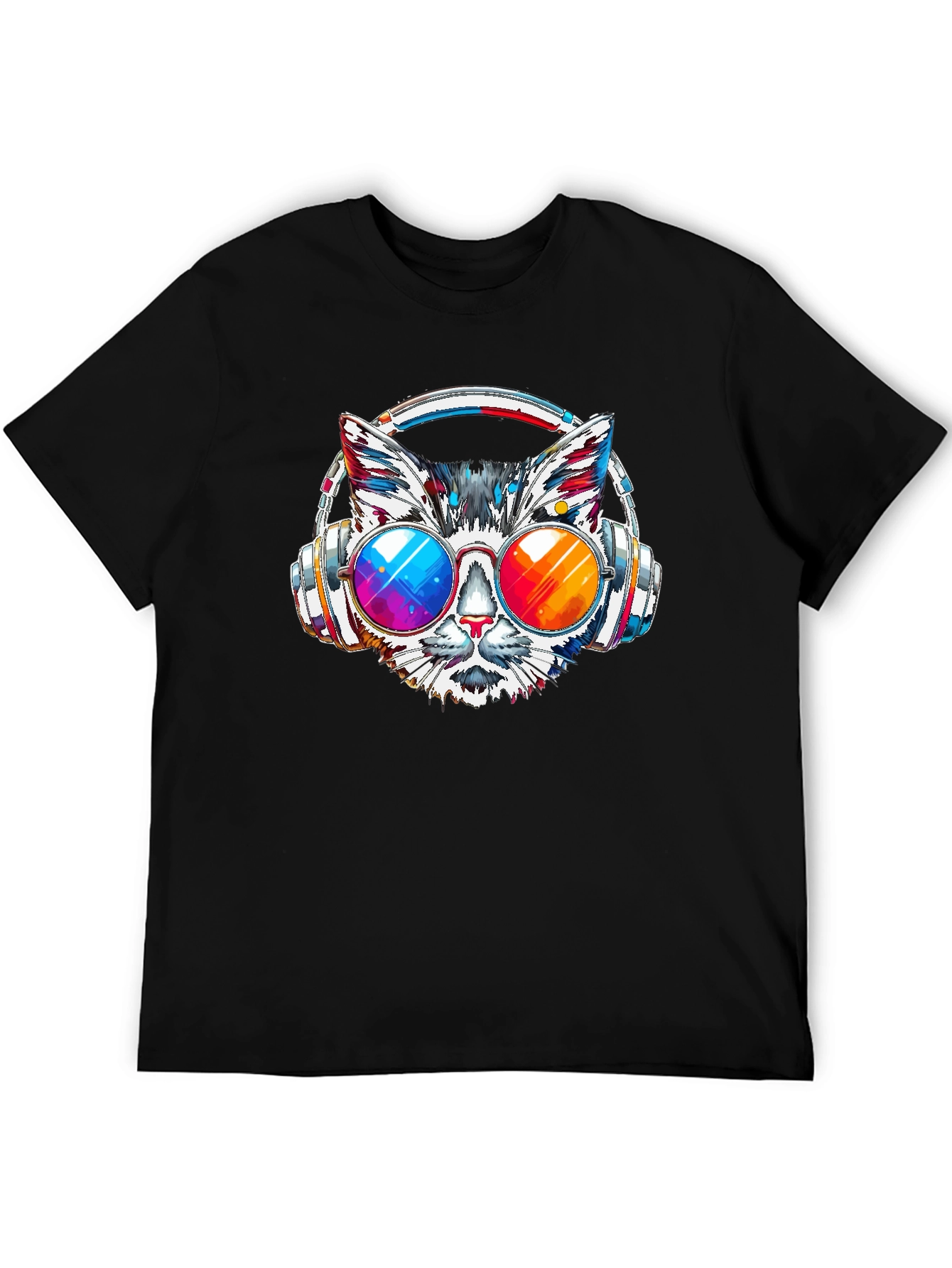 Cat DJ Graphic T-Shirt