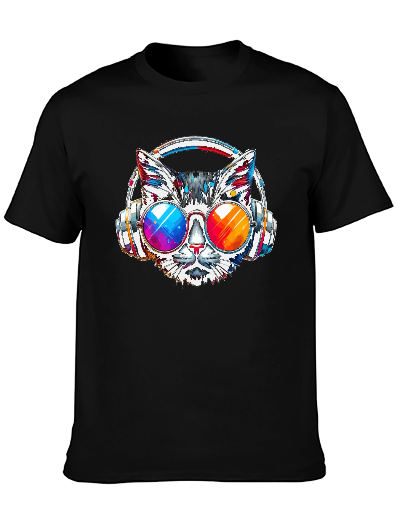 Cat DJ Graphic T-Shirt