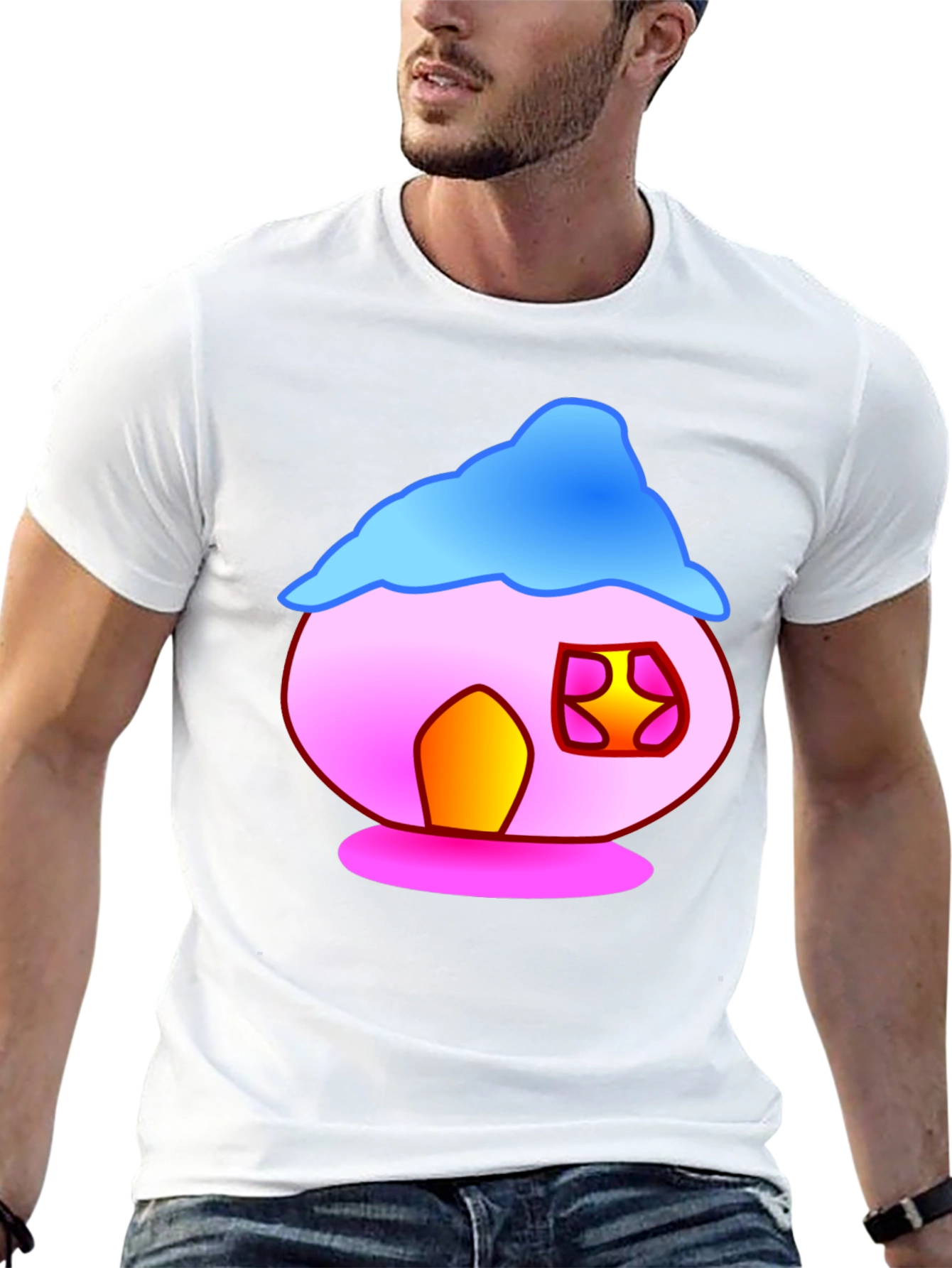 Cartoon House Graphic Tee - Fun & Unique Design