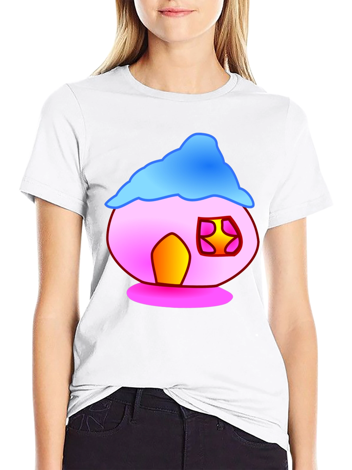 Cartoon House Graphic Tee - Fun & Unique Design