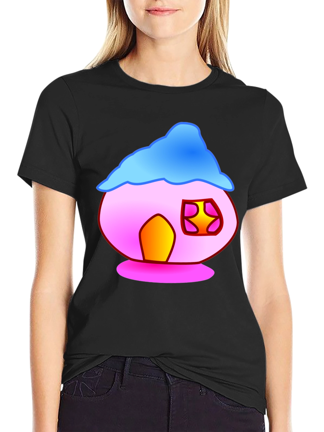 Cartoon House Graphic Tee - Fun & Unique Design