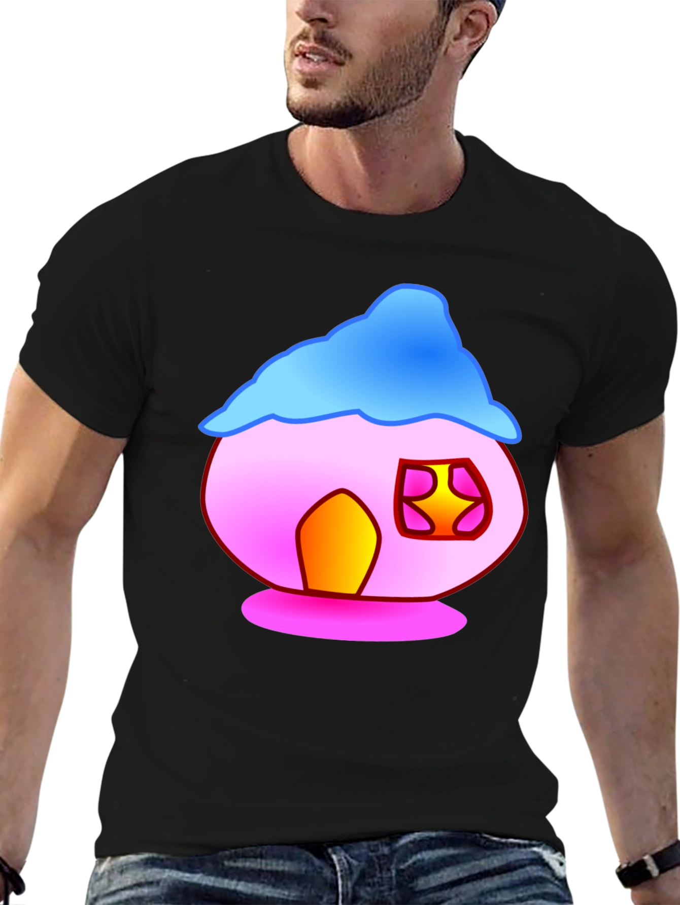 Cartoon House Graphic Tee - Fun & Unique Design