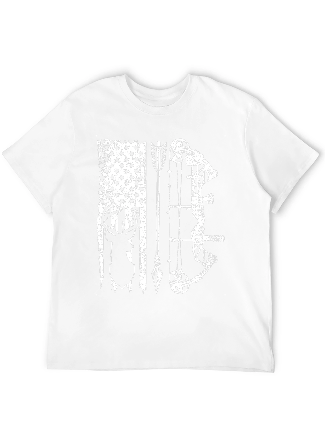 Hunting Bow Arrow Deer Black T-Shirt