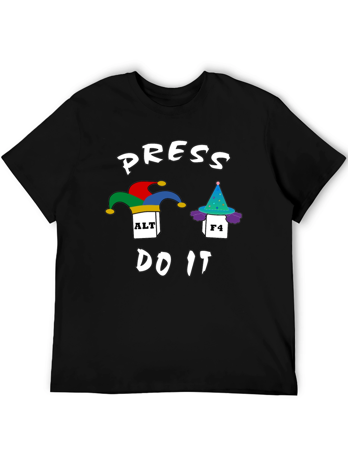Press Alt F4 Do It Funny Black T-Shirt