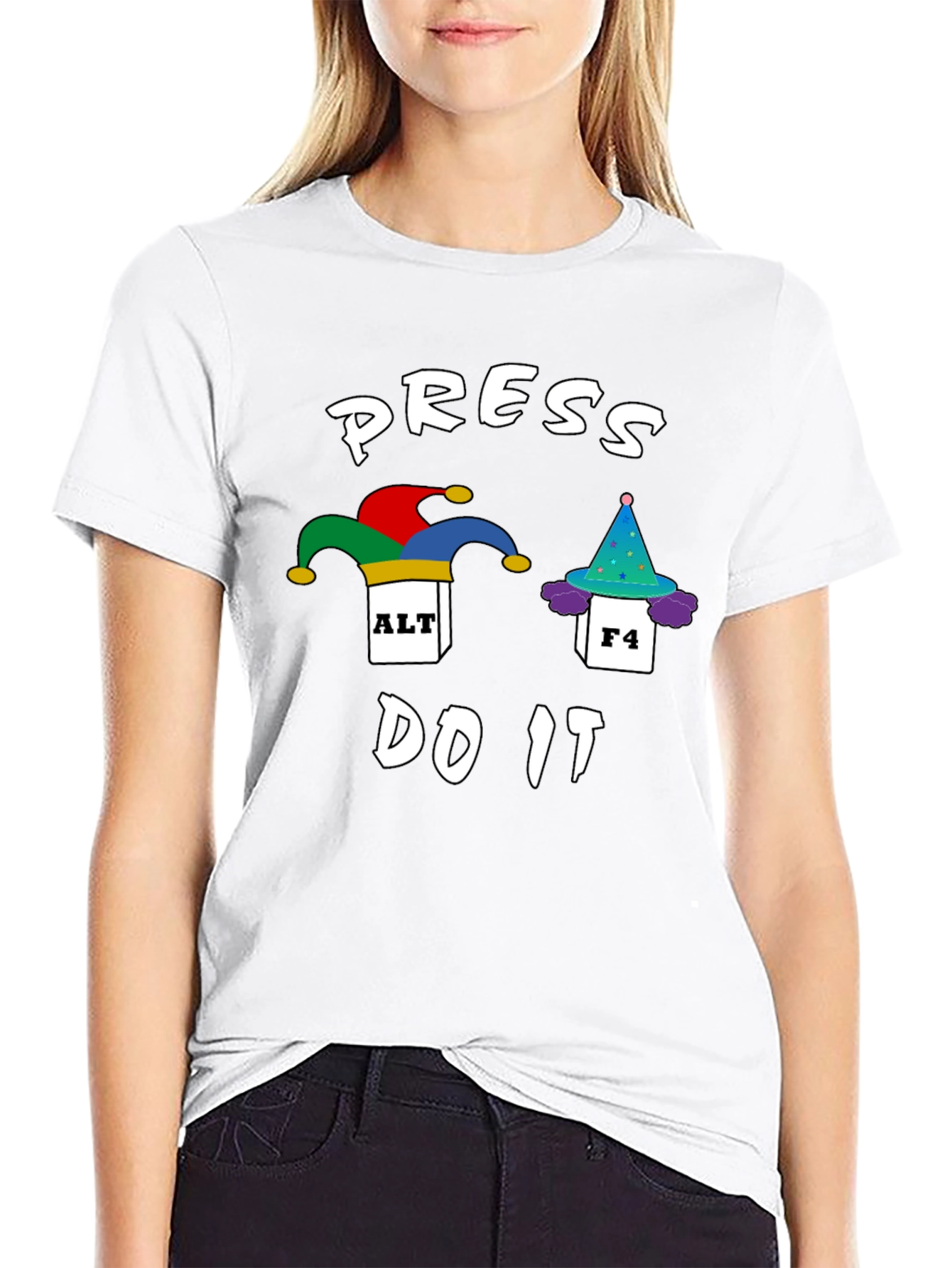 Press Alt F4 Do It Funny Black T-Shirt