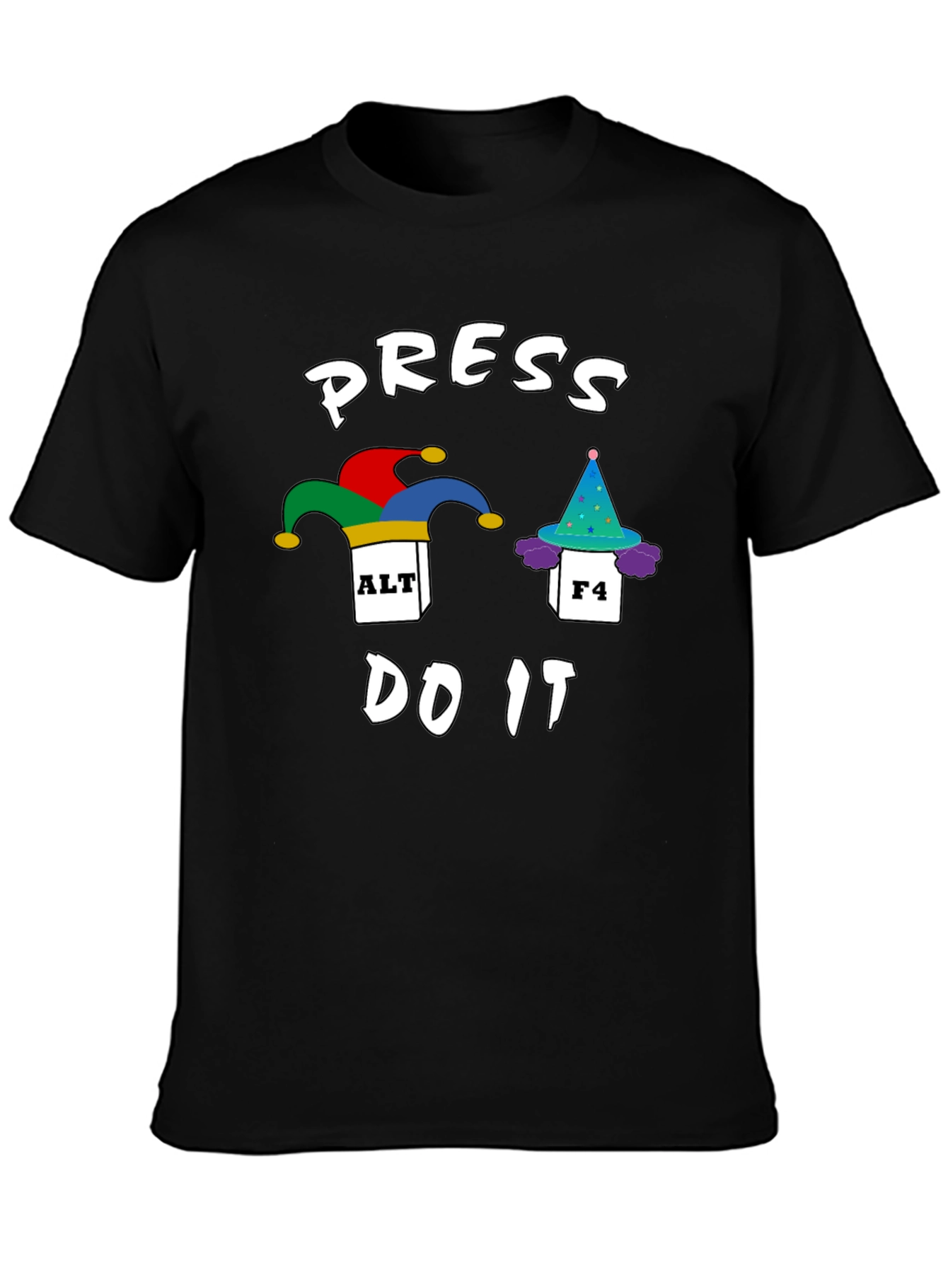Press Alt F4 Do It Funny Black T-Shirt
