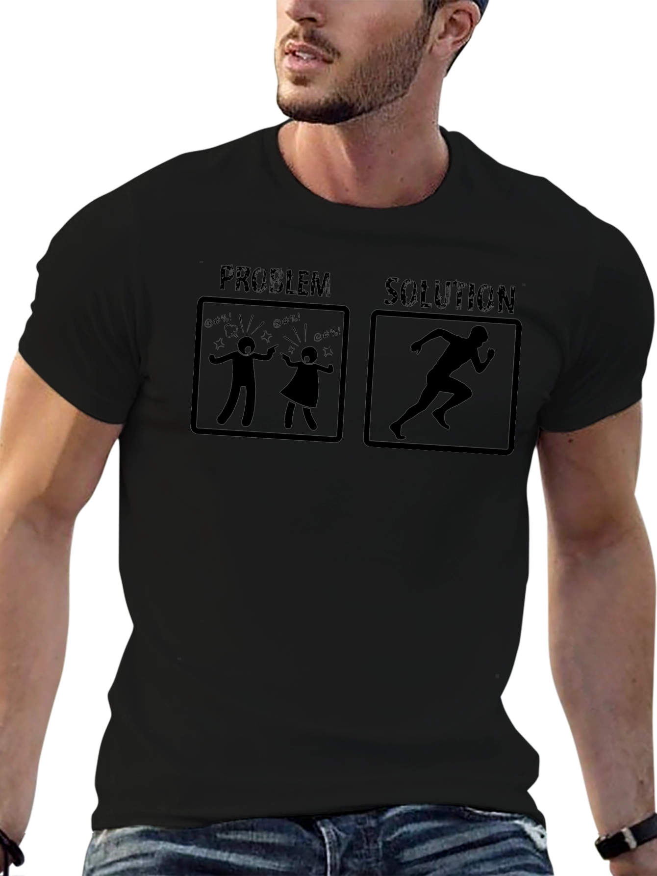 Problem Solution Run T-Shirt Funny Humor Tee