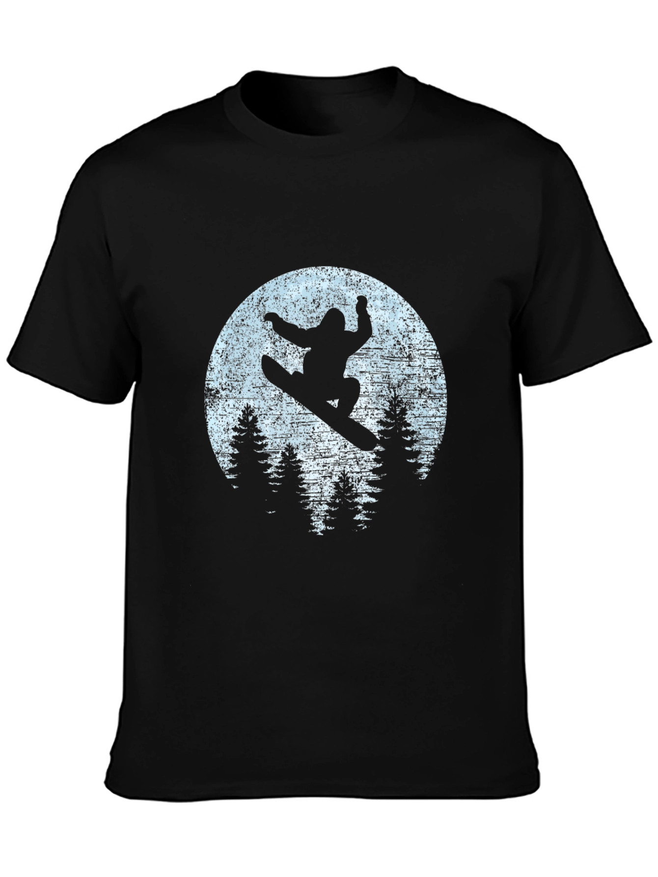 Snowboarder Silhouette Graphic Tee - Mens Black T-Shirt
