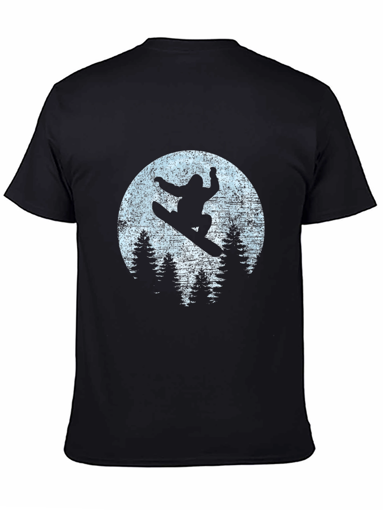 Snowboarder Silhouette Graphic Tee - Mens Black T-Shirt