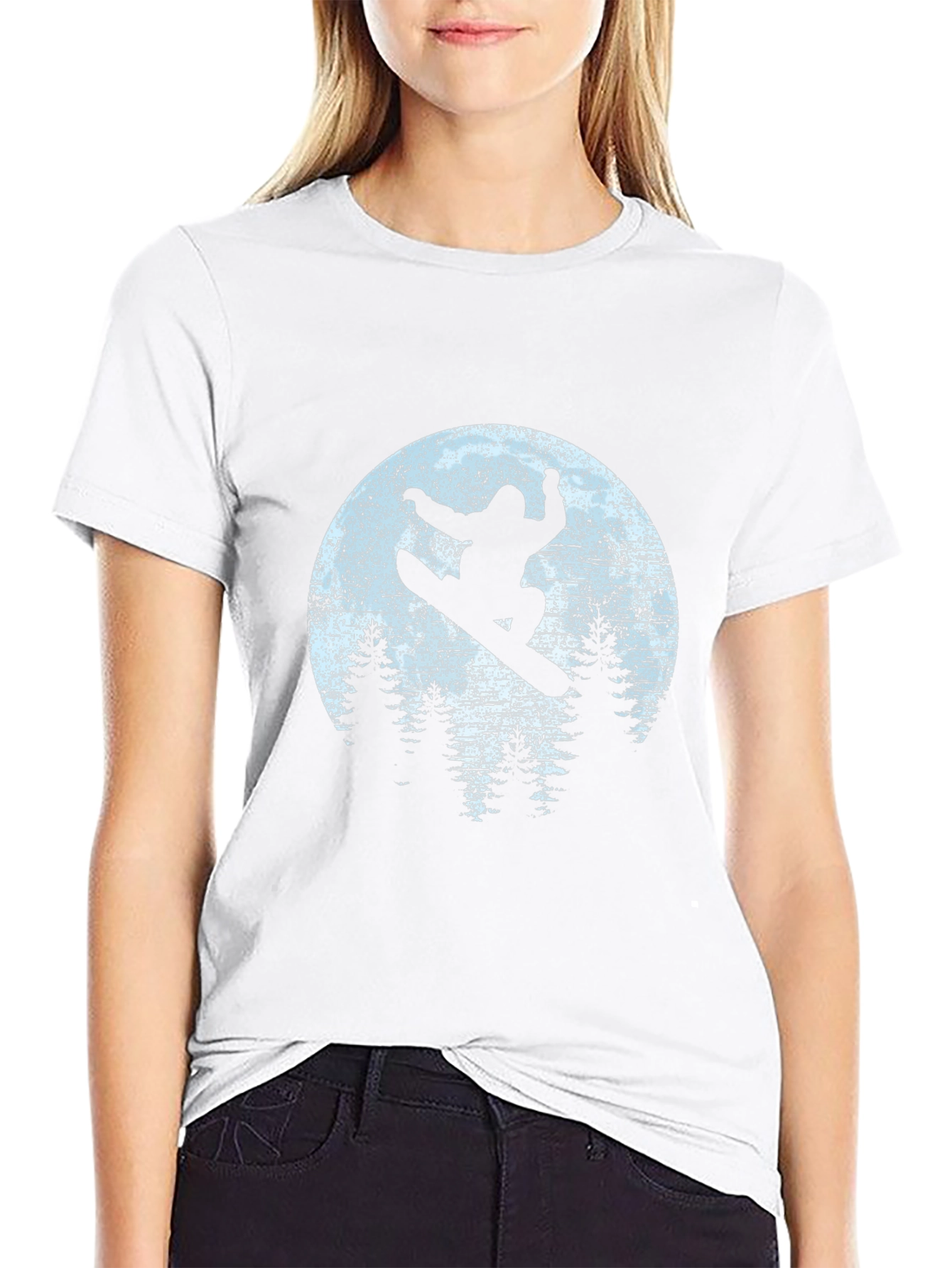 Snowboarder Silhouette Graphic Tee - Mens Black T-Shirt