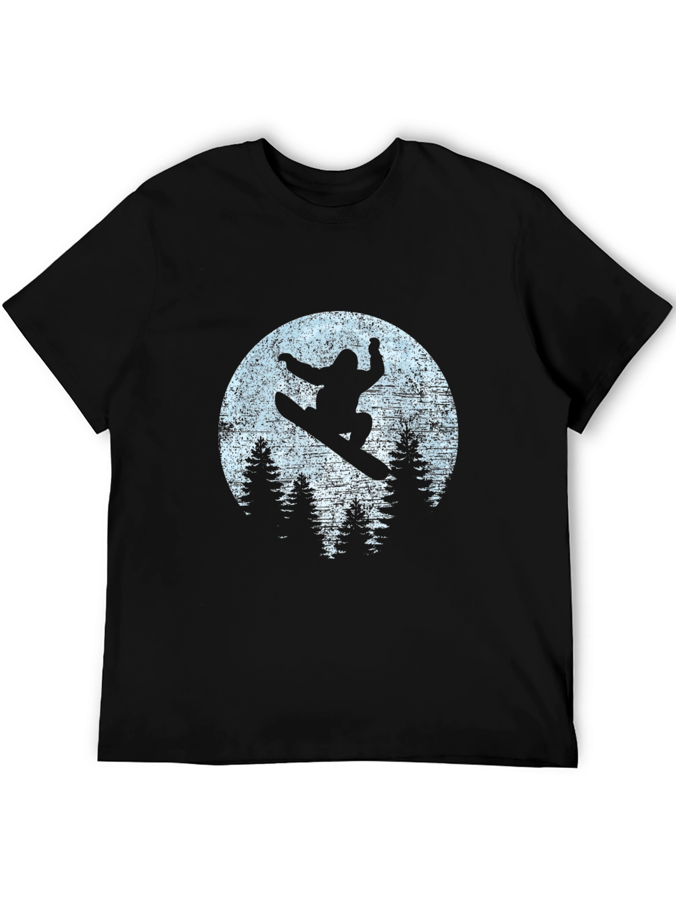 Snowboarder Silhouette Graphic Tee - Mens Black T-Shirt