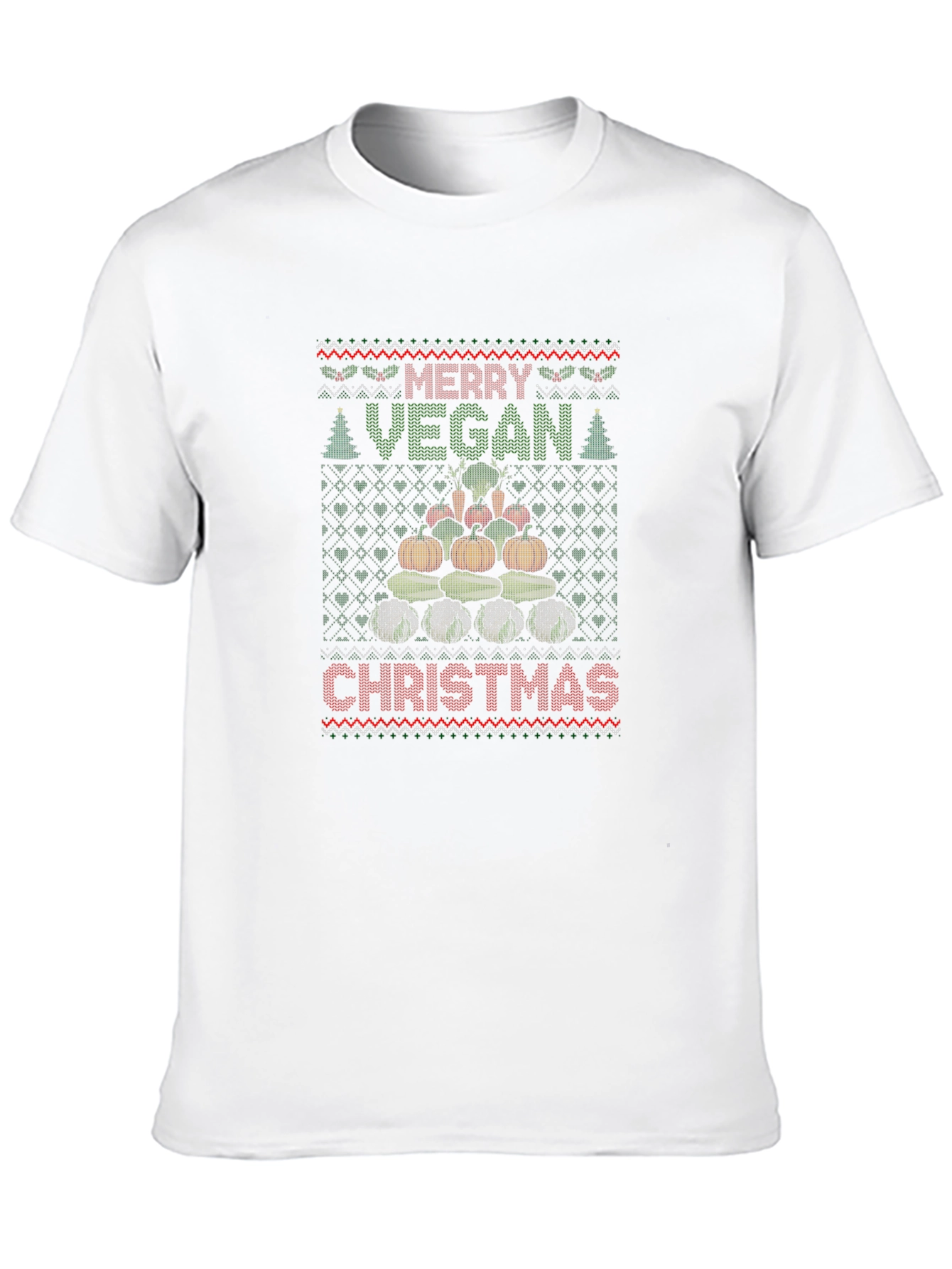 Merry Vegan Christmas Graphic T-Shirt