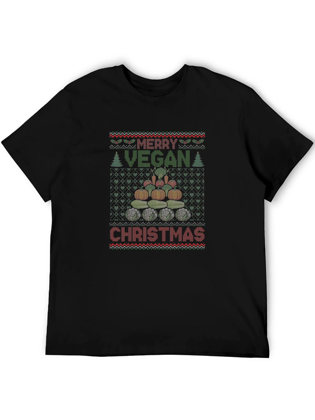 Merry Vegan Christmas Graphic T-Shirt