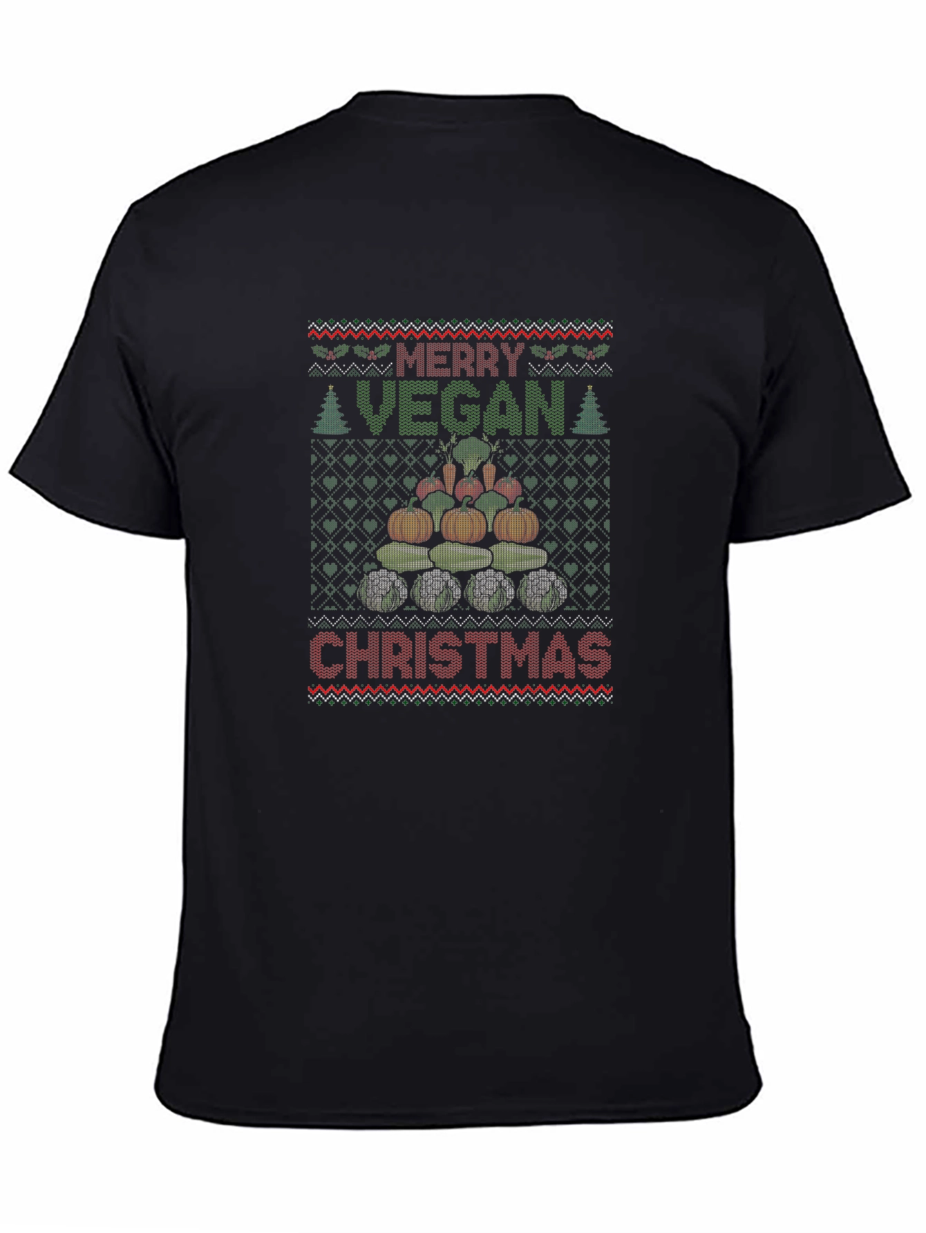 Merry Vegan Christmas Graphic T-Shirt