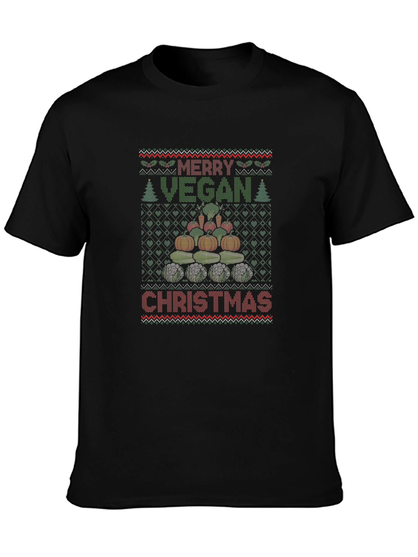 Merry Vegan Christmas Graphic T-Shirt