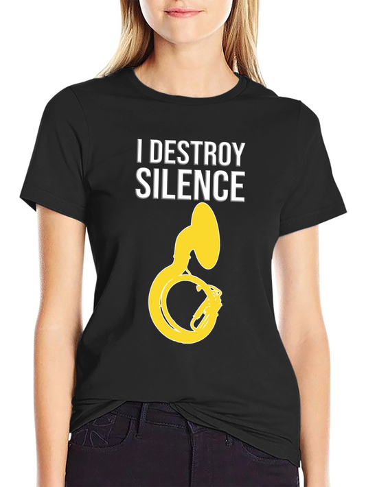 I Destroy Silence Tuba Graphic Tee - Black