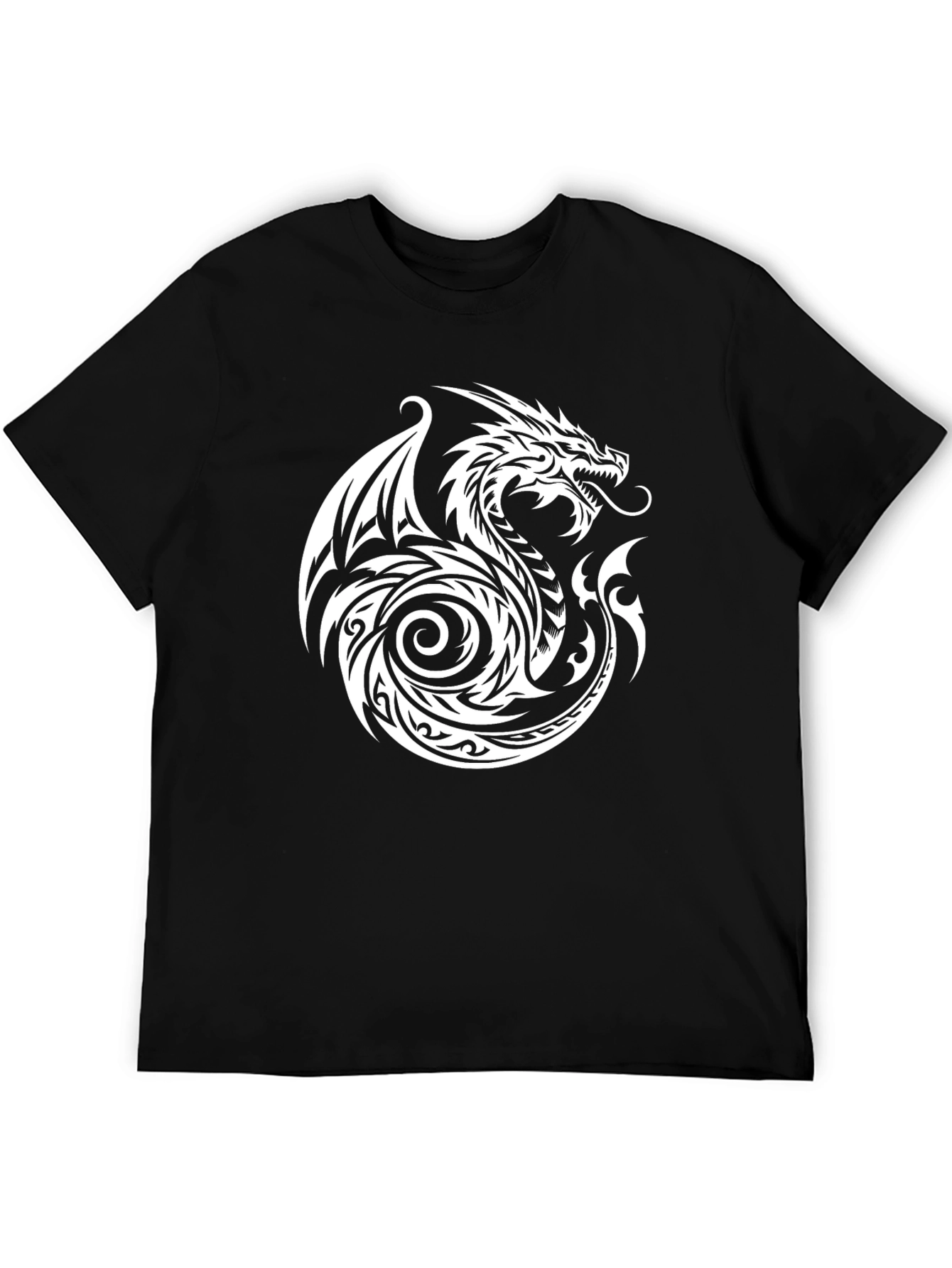 Dragon Graphic Tee - Black Cotton Blend