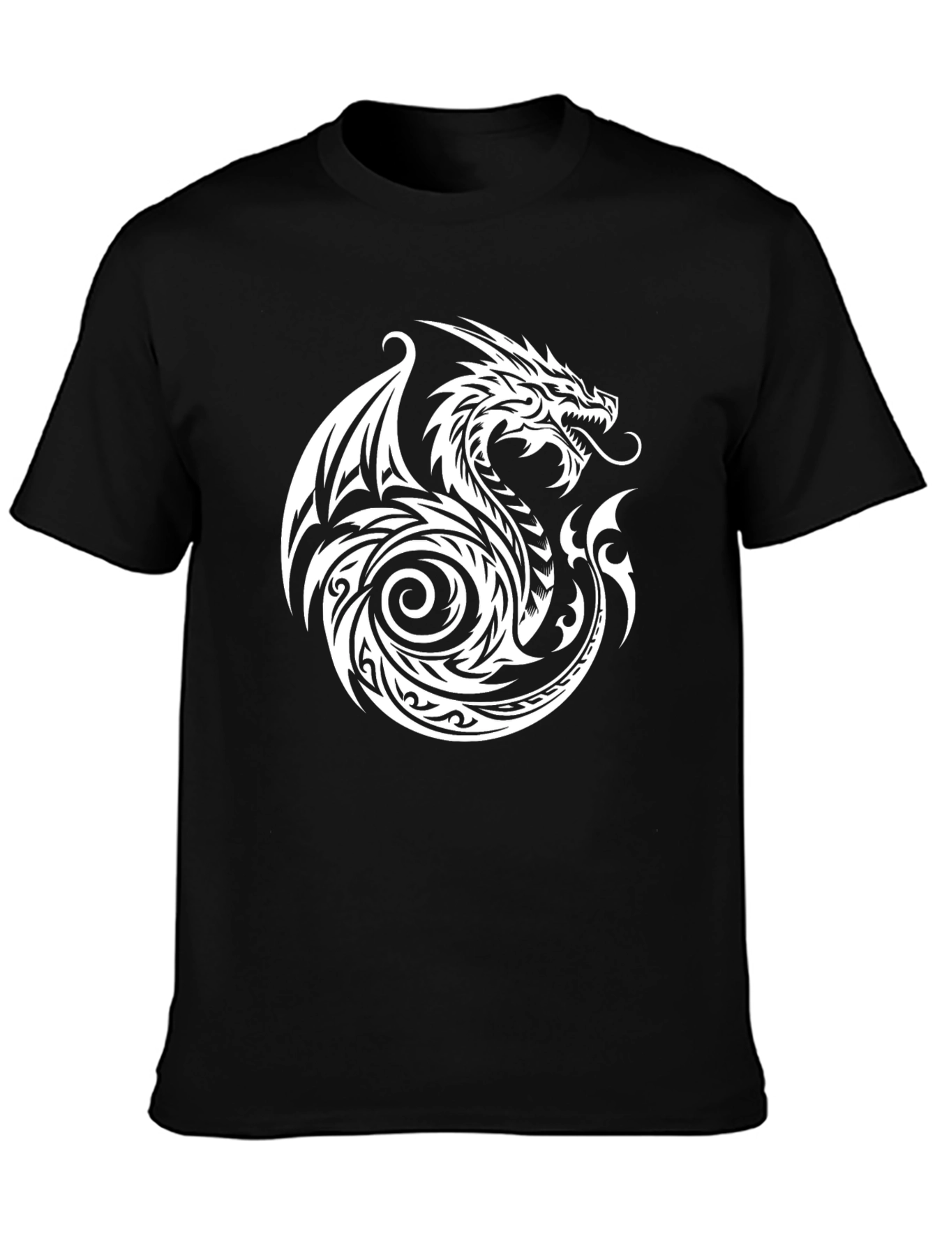 Dragon Graphic Tee - Black Cotton Blend